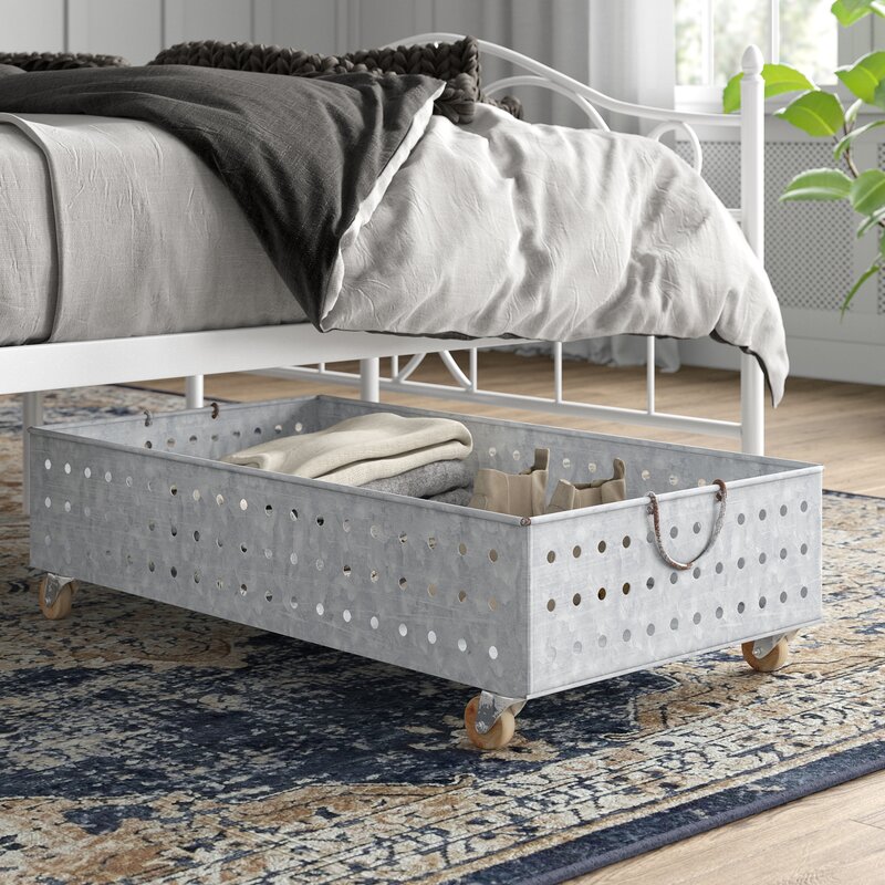 Laurel Foundry Modern Farmhouse Galvanized Metal/Wire Underbed Storage